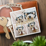 Create Your Own 4 Photo Collage - Script Name<br><div class="desc">Use up to four square or selfie phone photos to create a unique and personal gift. Or you can keep the hipster puppy and make a trendy keepsake. If you need to adjust the pictures,  click on the customise tool to make changes.</div>