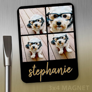 Create Your Own 4 Photo Collage - Script Name Magnet