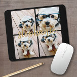 Create Your Own 4 Photo Collage - Script Name Mouse Pad<br><div class="desc">Use up to four square or selfie phone photos to create a unique and personal gift. Or you can keep the hipster puppy and make a trendy keepsake. If you need to adjust the pictures,  click on the customise tool to make changes.</div>