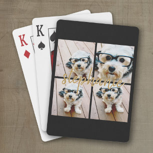 Create Your Own 4 Photo Collage - Script Name Playing Cards