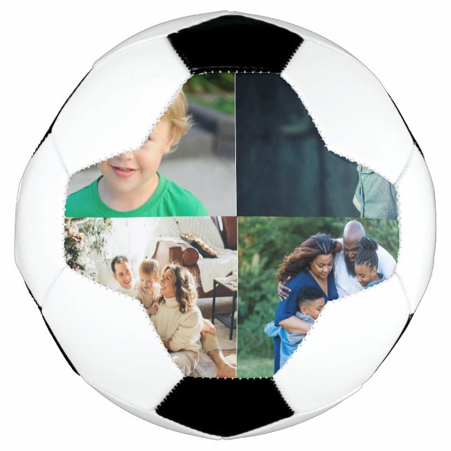 Create Your Own 4 Photo Collage Soccer Ball (Front)