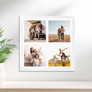 Create Your Own 4 Photo Collage Square Poster