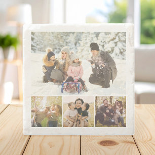 Create Your Own 4 Photo Collage Stone Coaster