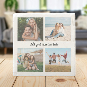 Create Your Own 4 Photo Collage Stone Coaster