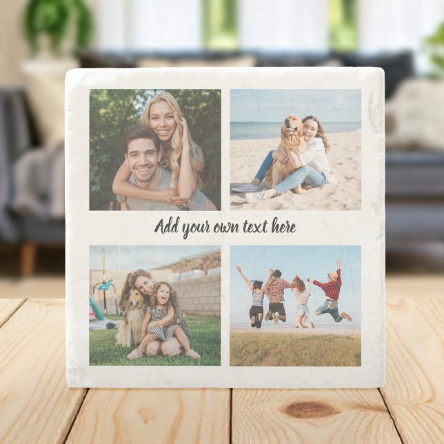 Create Your Own 4 Photo Collage Stone Coaster (Creator Uploaded)