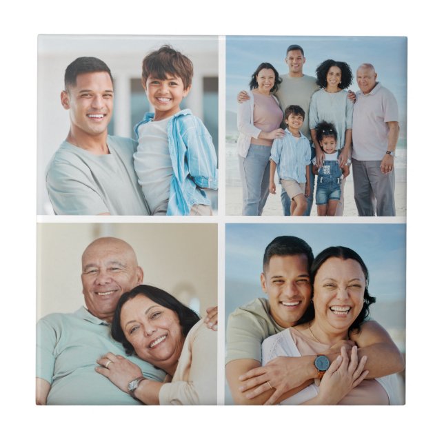 Create Your Own 4 Photo Collage Tile (Front)