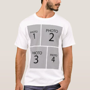 Create your own 4 PHOTO COLLAGE Twin Front & Back T-Shirt