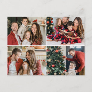 Create Your Own 4 Photo Custom Picure Holiday Postcard