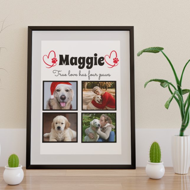 Create your own 4 photo customised dog collage poster (Creator Uploaded)