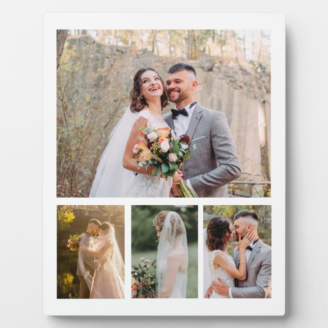 Create Your Own 4 Photo Wedding Collage Plaque (Front)
