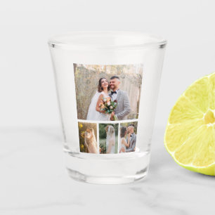 Create Your Own 4 Photo Wedding Collage Shot Glass