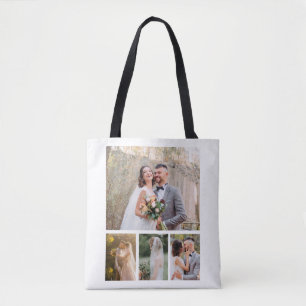 Create Your Own 4 Photo Wedding Collage Tote Bag