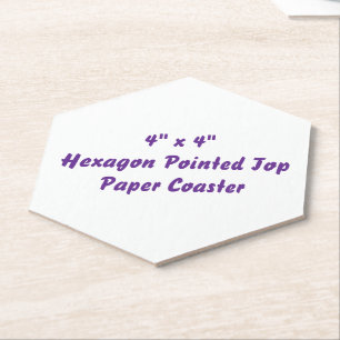 Create Your Own 4" x 4" Hexagon Pointed Top Paper Coaster