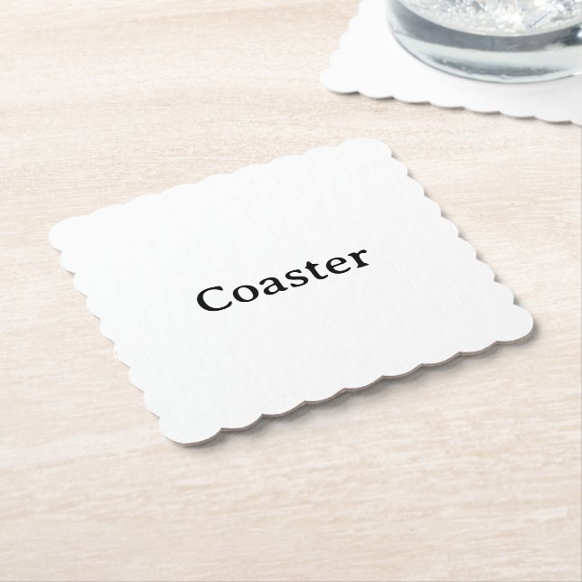 Create Your Own 4" x 4" Scalloped Square Paper Coaster (Angled)