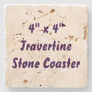 Create Your Own 4" x 4" Travertine Stone Coaster