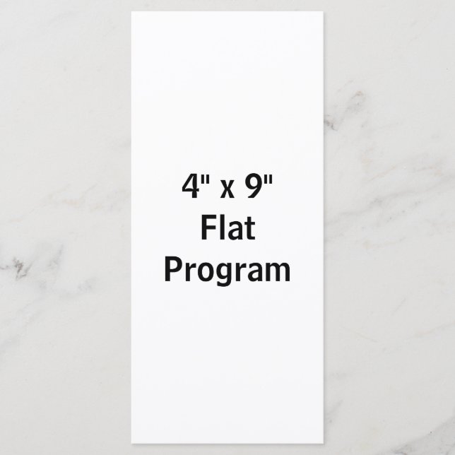 Create Your Own 4" x 9" Flat Program Programme (Front)