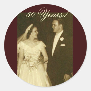Create your own 50th Anniversary Invitations Classic Round Sticker