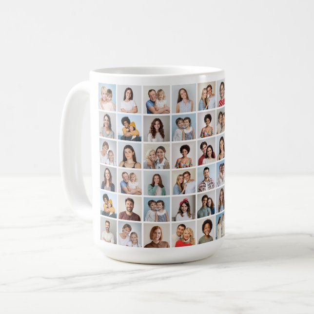 Create Your Own 54 Photo Collage Coffee Mug (Front Left)