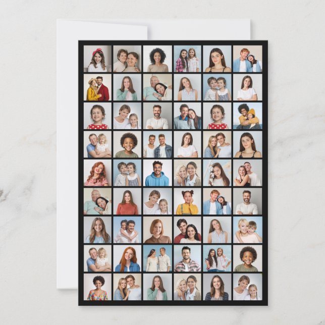 Create Your Own 54 Photo Collage Greeting Card (Front)