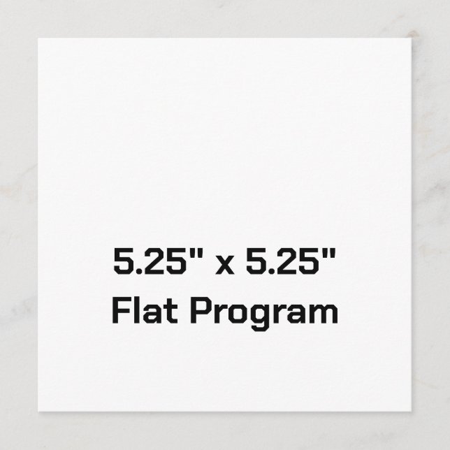 Create Your Own 5.25" x 5.25" Flat Program Programme (Front)