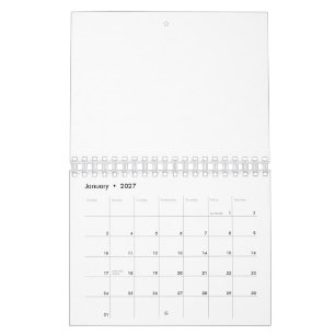 Create Your Own 5.5" x 7" Two Page Small White Calendar