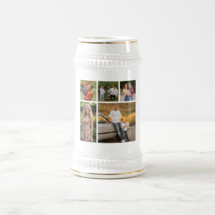 Create Your Own 5 Photo Collage Beer Stein