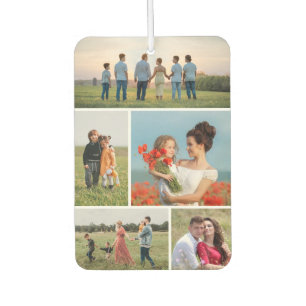 Create Your Own 5 Photo Collage Car Air Freshener