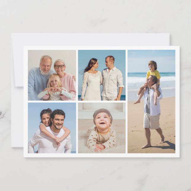 Create Your Own 5 Photo Collage  Card (Front)
