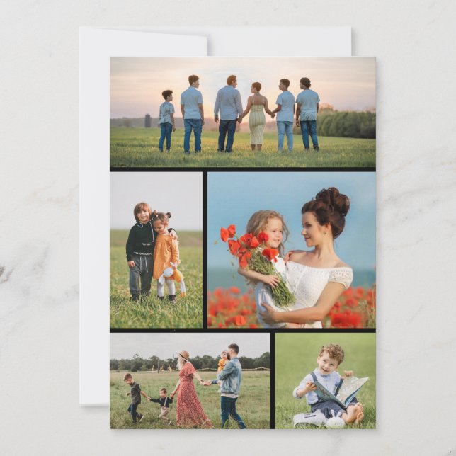 Create Your Own 5 Photo Collage Card (Front)