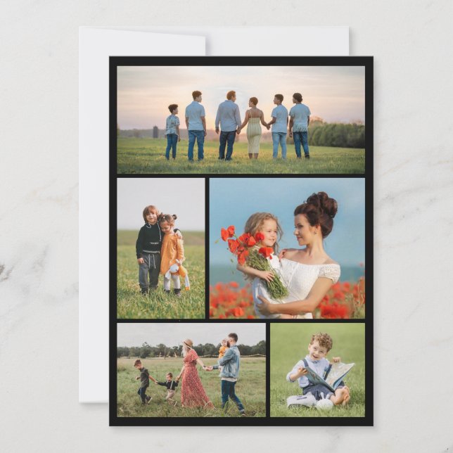 Create Your Own 5 Photo Collage Card (Front)