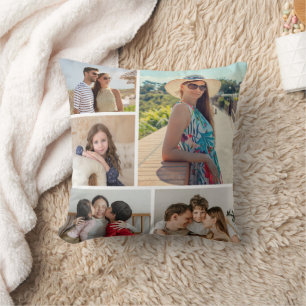 Create Your Own 5 Photo Collage Cushion