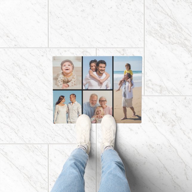 Create Your Own 5 Photo Collage Doormat (Indoor)