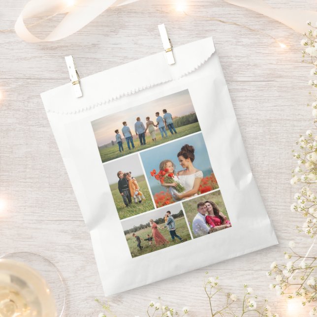 Create Your Own 5 Photo Collage Favour Bags (Clipped)