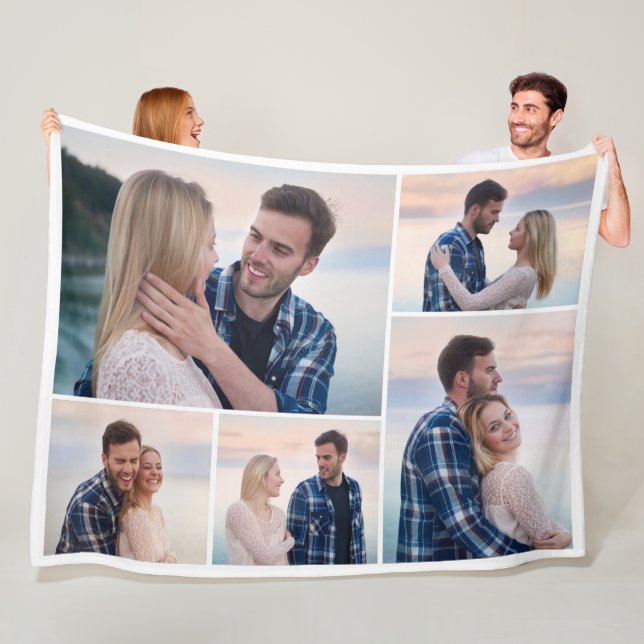 Create Your Own 5 Photo Collage Fleece Blanket (In Situ)