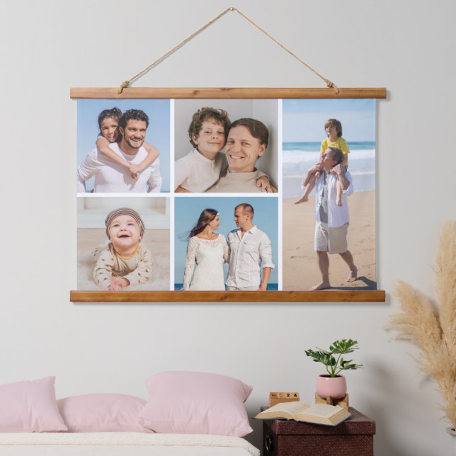 Create Your Own 5 Photo Collage Hanging Tapestry (Bedroom)