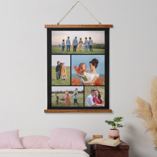 Create Your Own 5 Photo Collage Hanging Tapestry