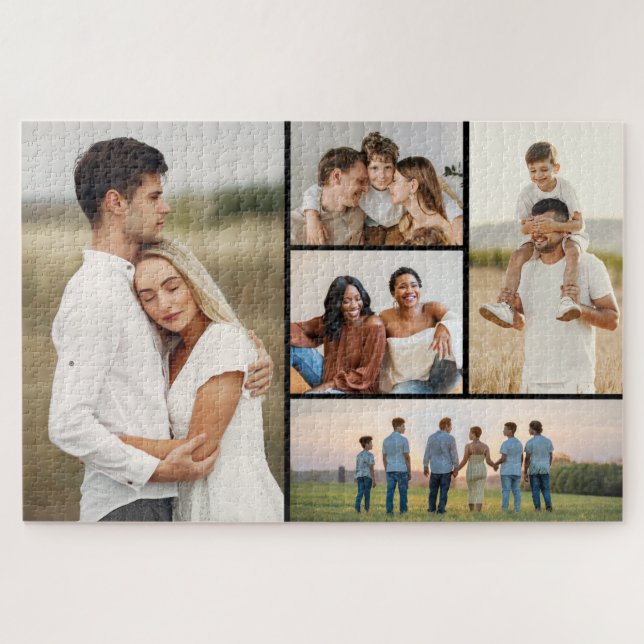 Create Your Own 5 Photo Collage Jigsaw Puzzle (Horizontal)