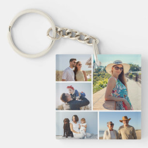 Create Your Own 5 Photo Collage Key Ring