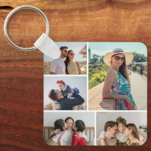 Create Your Own 5 Photo Collage Key Ring