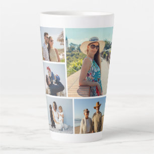 Create Your Own 5 Photo Collage Latte Mug