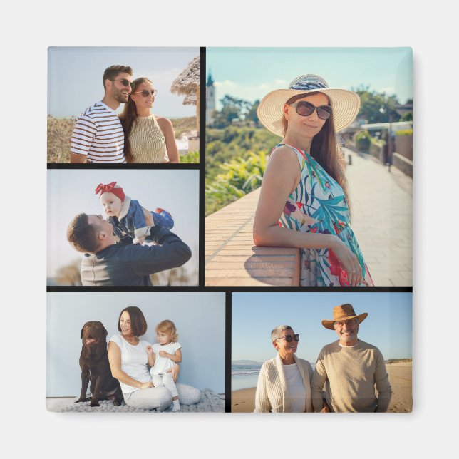 Create Your Own 5 Photo Collage Magnet (Front)