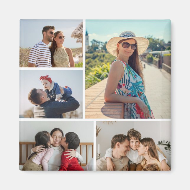 Create Your Own 5 Photo Collage Magnet (Front)