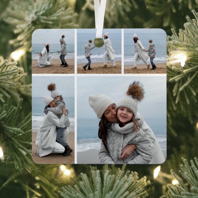 Create Your Own 5 Photo Collage Metal Tree Decoration (Insitu)