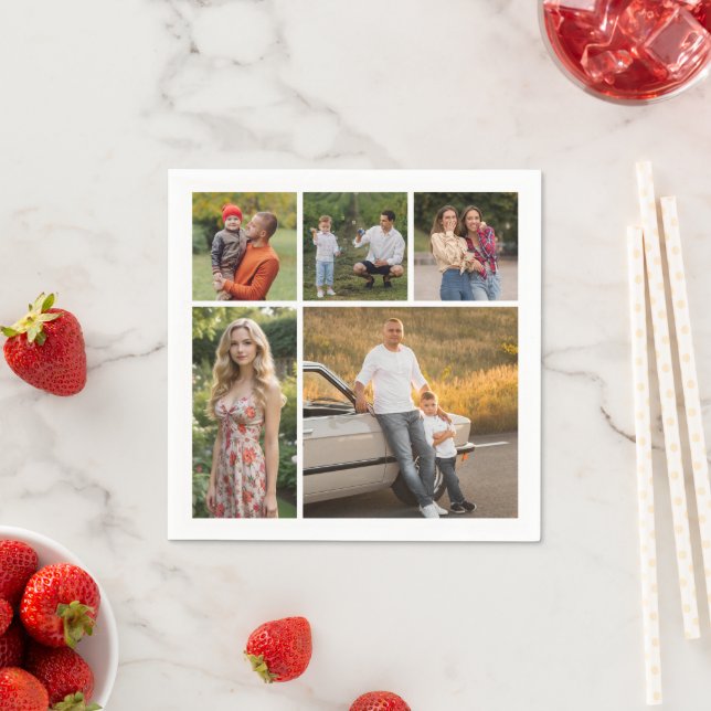 Create Your Own 5 Photo Collage Napkin (Insitu)