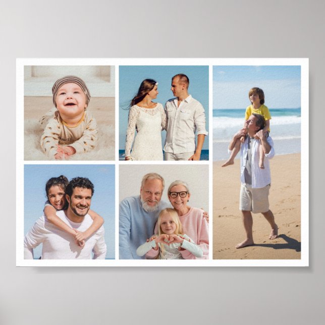 Create Your Own 5 Photo Collage Poster (Front)