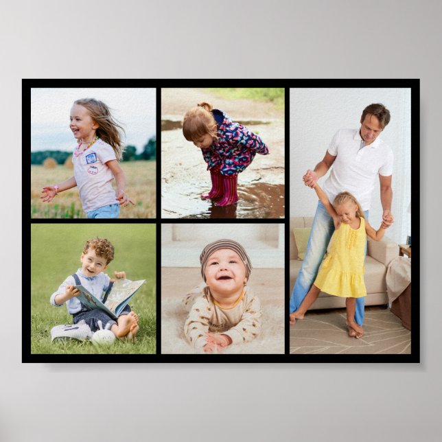Create Your Own 5 Photo Collage Poster (Front)