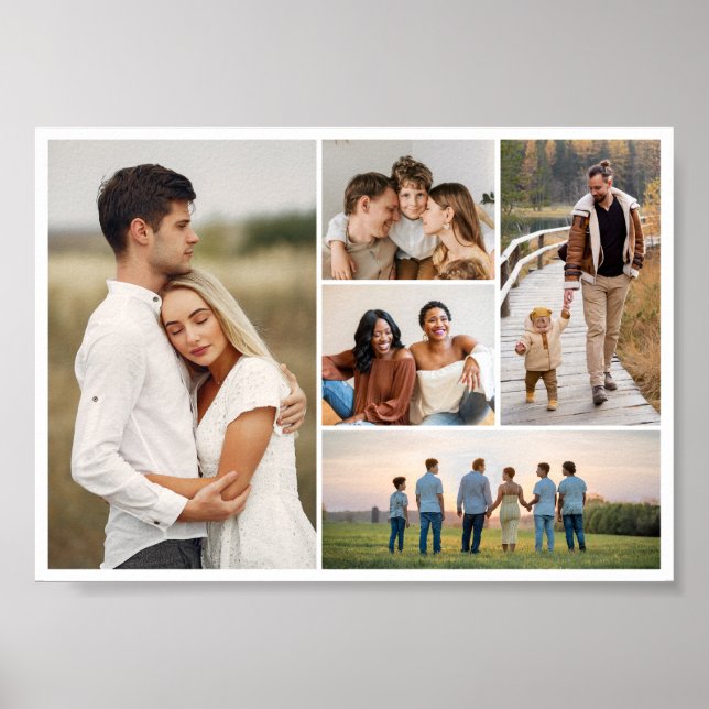 Create Your Own 5 Photo Collage Poster (Front)