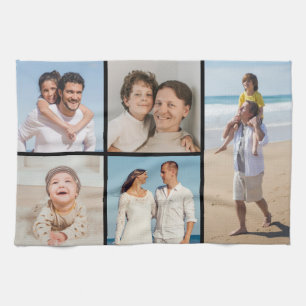 Create Your Own 5 Photo Collage Tea Towel
