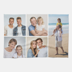 Create Your Own 5 Photo Collage Tea Towel