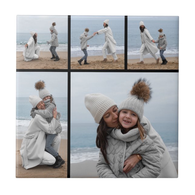 Create Your Own 5 Photo Collage Tile (Front)